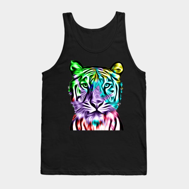 Colorful Tiger Head Tank Top by anbartshirts